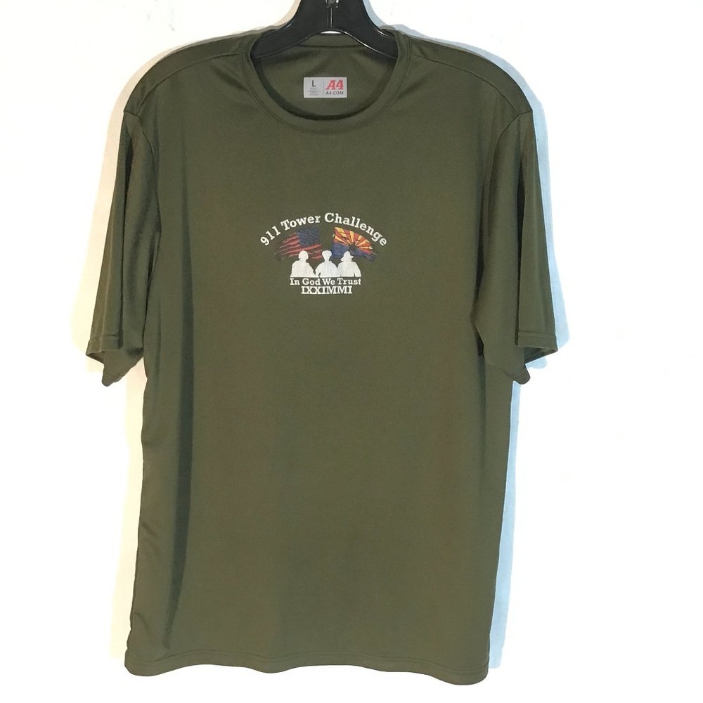 Patriot 911 Tower Challenge Arizona USA Green Military Tee Activewear T Shirt